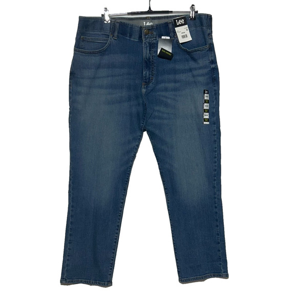 Lee Jeans Mens 40X30 Blue Motion Flex Waistband Tapered Dark Wash Workwear NWT - Picture 1 of 10